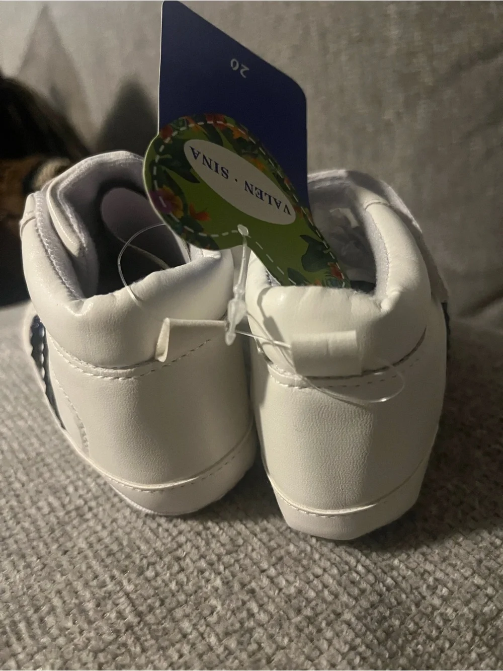 Toddler White High-Top Sneakers with Black Accent - Unbranded